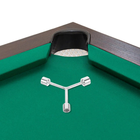 Heavy Duty Y Shape Three Prong Socket Wrench For Pool Table Rail Fix And Felt Cloth Swap on green felt surface.