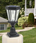 Solar Post Light With Dusk To Dawn Sensor No Fuss Install Aluminum Pillar Lantern on outdoor pillar