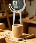 Handy Digital Inside Caliper Gauge For Woodworking 0.5 To 7 Inch Range With Metric Fraction Decimal Readings Alloy Jaws Digital Display With Hold Function Pro Grade Inside Measuring Tool measuring a wooden cup opening