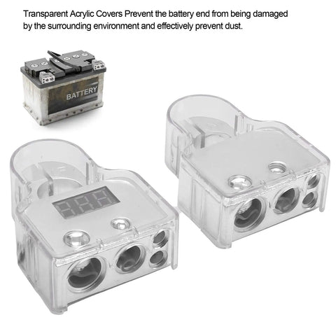 Keep Your Sweet Ride Rolling Smooth Zero Hassle Car Battery Terminal Connector Kit with transparent covers and built-in voltmeter.