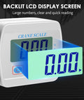 Heavy Duty Digital Crane Scale 1100 Lbs Capacity with backlit LCD display for clear weight readings.