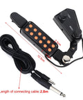 Amped Up 12 Hole Magnetic Acoustic Guitar Pickup With Built In Volume And Tone Tuner Kit, cable length 2.8m