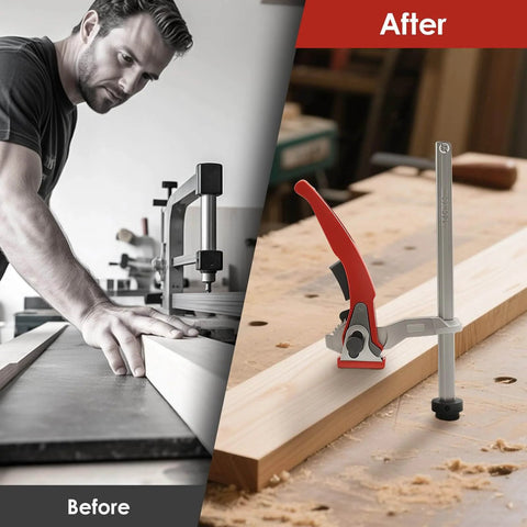 Two Piece Holdfast Dog Hole Clamps Set With Adjustable Range And Multi Angle Ratcheting Table Clamp for woodworking tools