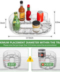 Clear Rectangular Lazy Susan Organizer For Refrigerator 13.5 By 8.5 Inches With 360 Degree Turntable holding condiment bottles