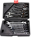 Ratchet Spanner Set Chrome Vanadium Steel Wrench Kit For Car Repair And Home Garage Hand Tool Set And Key Set Blue Finish