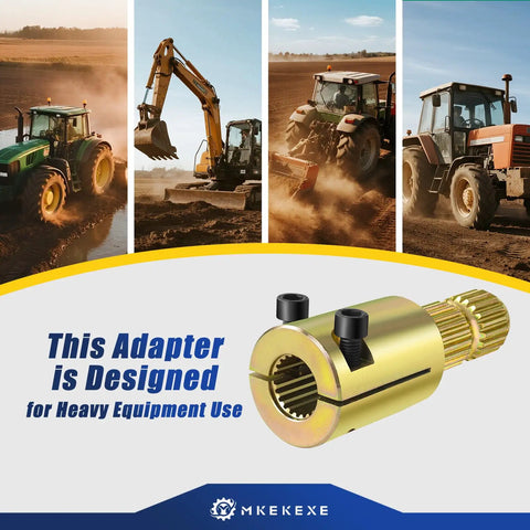 Gutsy Drop In Pto Extension Adapter For Tractors Featuring 1 3 4 Male By 20 And 1 3 8 Female By 21 Splines, heavy-duty design for farm equipment.