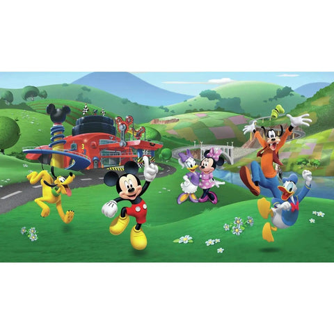 Mickey And Friends Roadster Racer Water Activated Wall Mural Peel And Stick 10.5 Ft By 6 Ft Removable Kids Room Decor