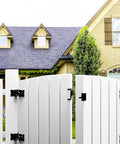 Two Pack Self Closing Gate Hinges For Wooden Fences Built To Last Heavy Duty Stainless Steel Gate Closer Hinges With Screws Durable Fence Hardware For Smooth Automatic Closing And Secure Outdoor Gate Performance. on white wooden fence gate