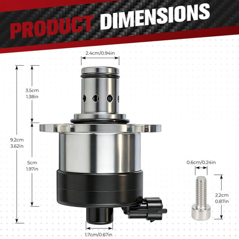 Bulletproof Fuel Meter Quantity Control Valve Pump Metering Unit For Freightliner Cascadia And Western Star Detroit Diesel Dd13 Dd15 Dd16 2007 To 2022 dimensions with metric measurements