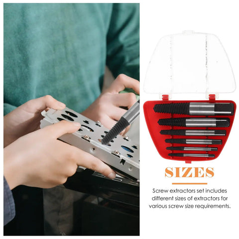 Grab This Awesome 6 Piece Screw Extractor Set And Remove Any Broken Bolt Like A Pro For Home Repairs And Automotive Jobs With Heavy Duty Steel Bits, six sizes in red case