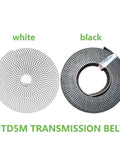 Polyurethane PU HTD 5M Timing Belt 15 Tooth HTD5M 25 Replacement For Open Ended Conveyors And Transmission Drives White 50MM Wide 50 Meter Length Beefed Up Heavy Duty Build, white and black belts