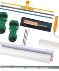 Self Leveling Concrete Tool Kit With Floor Roller And 68 Inch Extension Pole, Splash Guard Epoxy Flooring Tools Stainless Steel Trowel Self Leveling Rake Durable PE Rollers For Smooth Pro Finishes