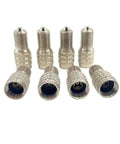 8-pack metal flow-through tire valve caps with double seal for high-pressure tires