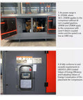 Heavy Duty Oil Free Rotary Screw Air Compressor Built For The Daily Grind Workshop And Factory Floor With High Pressure Air Delivery That Runs Slick All Day Long, side view with open panels.