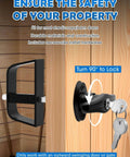 Heavy Duty Shed Door T Handle Lock Latch Kit With Four Keys For Barn Coop Storage Doors, Adjustable 4 3/4 Inch Stem in use on wood door