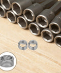 10 Pcs M18 X 2.5 X 2D Stainless Steel Thread Inserts Kit For Fixing Damaged Threads In Auto, Machinery, And Home DIY Projects, Durable Wire Thread Inserts For Quick And Strong Heavy Duty Thread Restoration. M18 stainless steel wire thread inserts, two shown