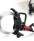 16-Inch Toroidal Electric Concrete Ring Saw 5500W Dry Wet Cutting With Water Pump Max Depth 11.8 Inch, close-up view showing blade and handle.