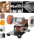 Huge Deal On This 15 Degree Mini Belt Grinder! Compact metal tool with copper motor and sanding belt for crafts.