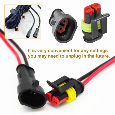 352 Piece Waterproof Car Electrical Connector Kit With 1 2 3 4 Pin Connectors, Male And Female Terminals, shown in use