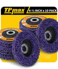 4.5 Inch Stripping Discs For Angle Grinders With 7/8 Inch Arbor Purple Rust Remover Wheel Paint Removal 10 Pack