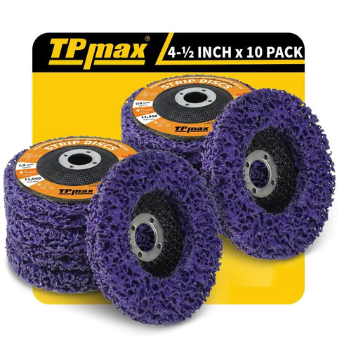 4.5 Inch Stripping Discs For Angle Grinders With 7/8 Inch Arbor Purple Rust Remover Wheel Paint Removal 10 Pack