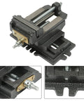 Heavy Duty 5 Inch Cross Slide Drill Press Vise For Woodworking Rock Solid Cast Iron Milling Fixture with smooth adjustment mechanism.