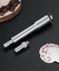Metal Espresso Nozzle Upgrade For Home Baristas And Coffee Lovers, Durable Machined Component With Precision Drilled Apertures For Ultra Consistent Flow, Easy Installation, Pro Style Output And Long Lasting Reliability. Stainless steel espresso nozzle parts on black background
