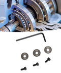 Heavy Duty Steel Bearing Kit For Milling Cutter Head Three Upper Dust Proof Bearings With Metal Guards Includes Installation Screws And Hex Wrench Durable Milling Hardware shown with hex wrench and screws