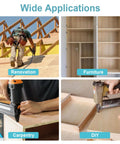 Wide applications of Built Tough 18 Gauge Brad Nails and Fasteners in renovation, furniture, carpentry, and DIY projects.
