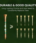 Western Birch Wood Golf Tees 100 Pack With Four Lengths 1.5 Inch, 2 Inch, 2.75 Inch, 3.25 Inch Durable Stable Tees With Smooth Surface