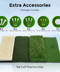 4 In 1 Foldable Heavy Duty Golf Hitting Mat With Sand And Tee Turf, Anti Slip Backing, additional tees included
