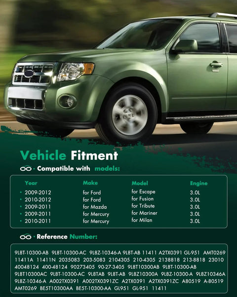 Green SUV compatible with Alternator Replacement For Ford Escape 09-12, Fusion 10-12, Mazda Tribute 09-11, Mercury Mariner 09-11
