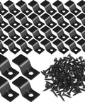 Garage Quality Heavy Duty Table Top Fasteners And Z Clips 100 Set With Screws, includes black steel Z-clips and screws.