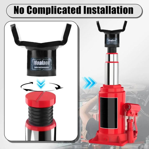 Heavy Duty Bottle Jack Adapter For Twelve Ton And Twenty Ton Jacks with Tough As Nails Axle Lift Saddle for 3 Inch Axles