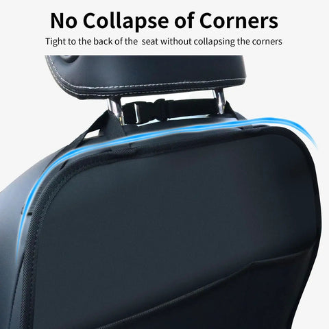 Waterproof Leather Back Seat Protector With Three Storage Pockets Anti Kick Mat For Kids And Pets Universal Car Seat Organizer