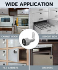 Heavy Duty Biometric Cabinet Lock With Bluetooth Digital Keyless Entry For Metal Storage Featuring Instant Swipe Capability Plus Twenty Unique Prints In A Sleek Two Centimeter Frame Helping You Ditch The Keys And Ride On Smooth Daily Access displayed on various storage units.