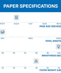 Paper specifications chart for Premium Color Copy Paper 28 Pound 8.5 By 14 Copy Paper Ream 500 Sheets 100 Bright Ideal For Design Proposals
