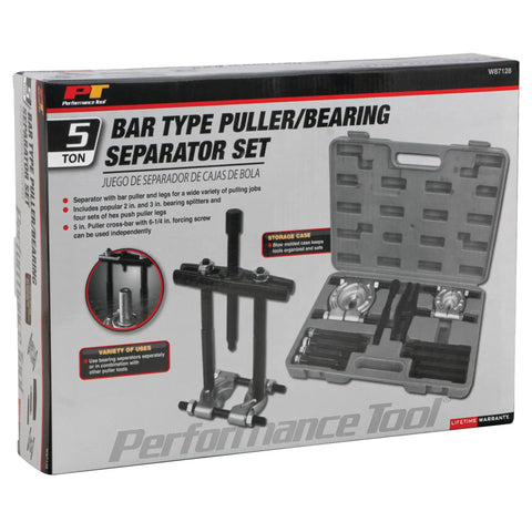5 Ton Bearing Separator Kit With Bar Puller And Splitters 2 Inch And 3 Inch Hex Push Puller Legs Durable Storage Case image