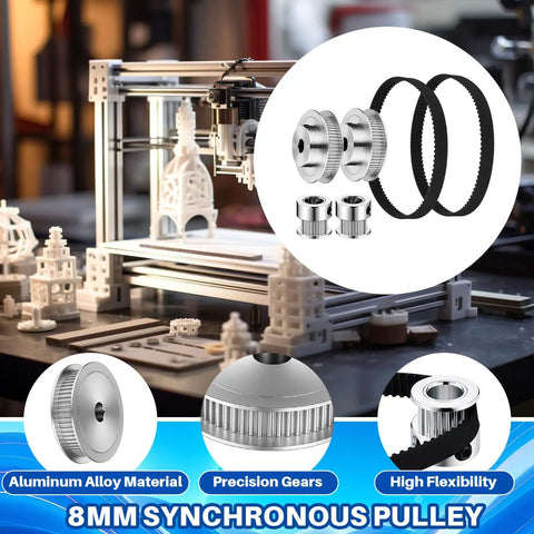 4 Pack 12V To 24V 775 DC Electric Motors With GT2 Synchronous Wheels Aluminum Timing Pulleys and 3D Printing Setup