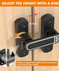 Adjustable Barn Door Latch For Self Aligning Sliding Doors With Height Tuning From 0 To 7 Millimeters Locks At Ninety Or One Hundred Eighty Degrees