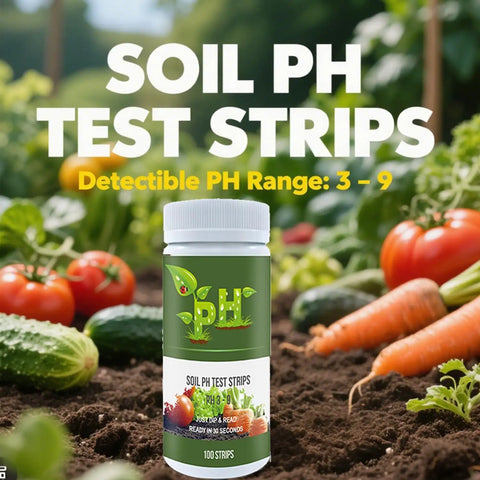 Soil pH Test Strips Kit for Garden Lawn Vegetables and Flowers Indoor and Outdoor Plants Accurate pH 3.5 to 9 Test Paper with Color Chart