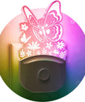 LED Kids Night Light Butterfly with 8 RGB Color Changing Lights, Dusk to Dawn Sensor, acrylic nursery nightlight for baby room