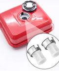 Gas Fuel Tank Joint Outlet Filter And Fuel Line Screen Kit for Predator 212 Small Engine And GX160 GX390 Clones, red tank view