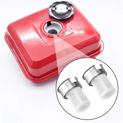 Gas Fuel Tank Joint Outlet Filter And Fuel Line Screen Kit for Predator 212 Small Engine And GX160 GX390 Clones, red tank view