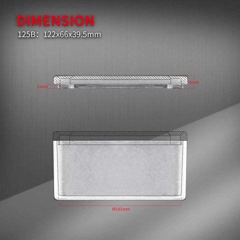 125B dimension of 3 Pack Durable Aluminum Guitar Effect Pedal Enclosures 125B 1590N1 Stomp Box Unfinished Metal Case 122x66x39.5mm