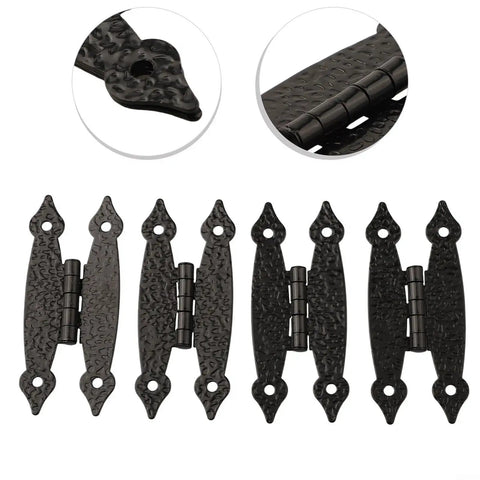 4 Pack Antique H Shape Cabinet Hinges 3.5 Inch Flat Flush Mount Door Hinges for Kitchen Cupboards with vintage vibe.