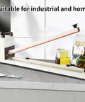 Impulse Heat Sealer For Bags Heavy Duty Sealing And Cutting Machine With 8mm Seal Width No Warmup Time displayed on a counter