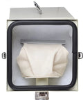 Interior view of Straight Up Powerhouse 1000W Dental Dust Extractor With Pretty Dang Quiet Motor with a cloth filter.