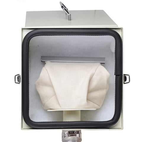 Interior view of Badass Lab Dust Collector 1000W Knockout Suction Vacuum showcasing the filter bag inside the chamber.