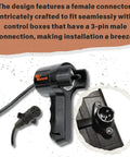 Easy Remote For Electric Winches With Standard Solenoids with 3-pin male to female connector, user-friendly for heavy duty work.